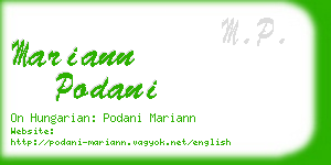 mariann podani business card